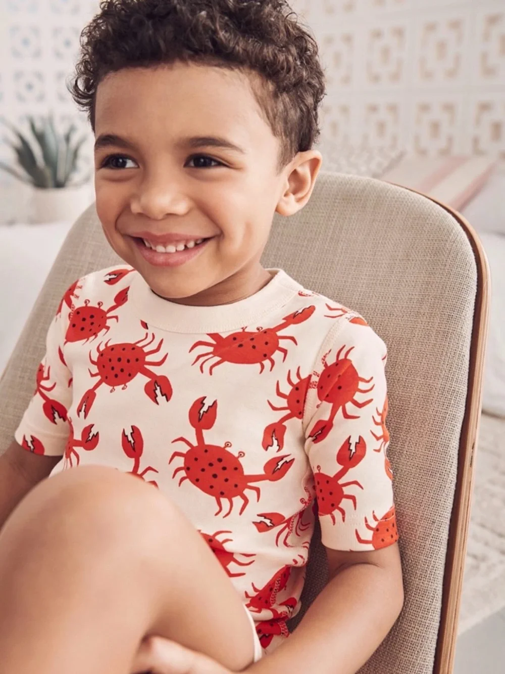 Hanna Andersson Crab Print Shorts Pajama Set, Brand New w/o Tags